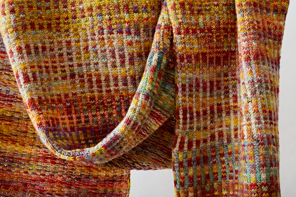 Hand-Knitted Wool Scarf - Sandstone Shadows