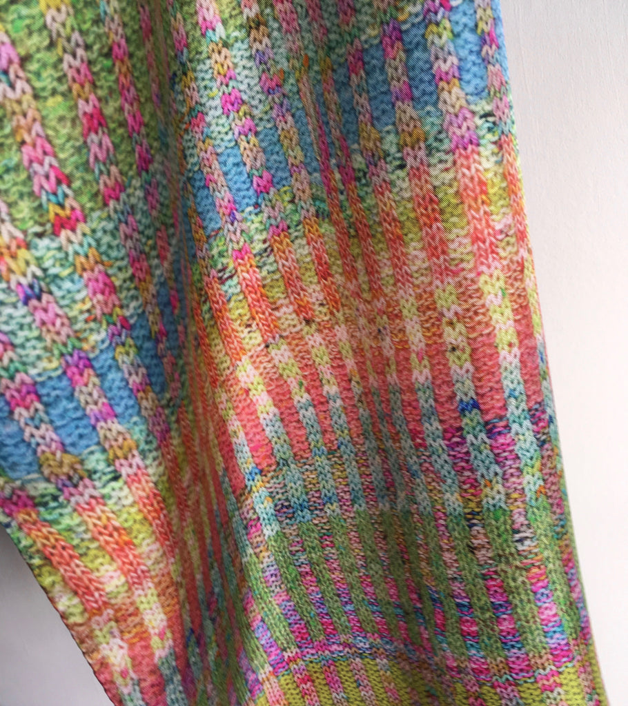 'Knitted' Silk Scarf - Sherbet Bright