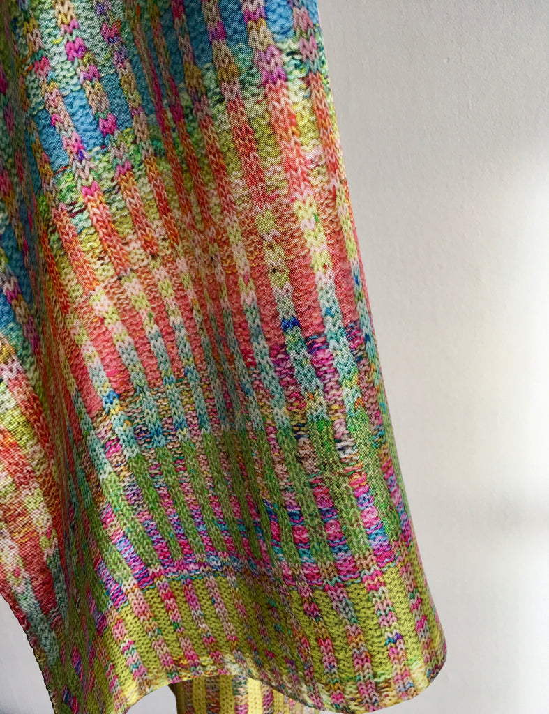 'Knitted' Silk Scarf - Sherbet Bright