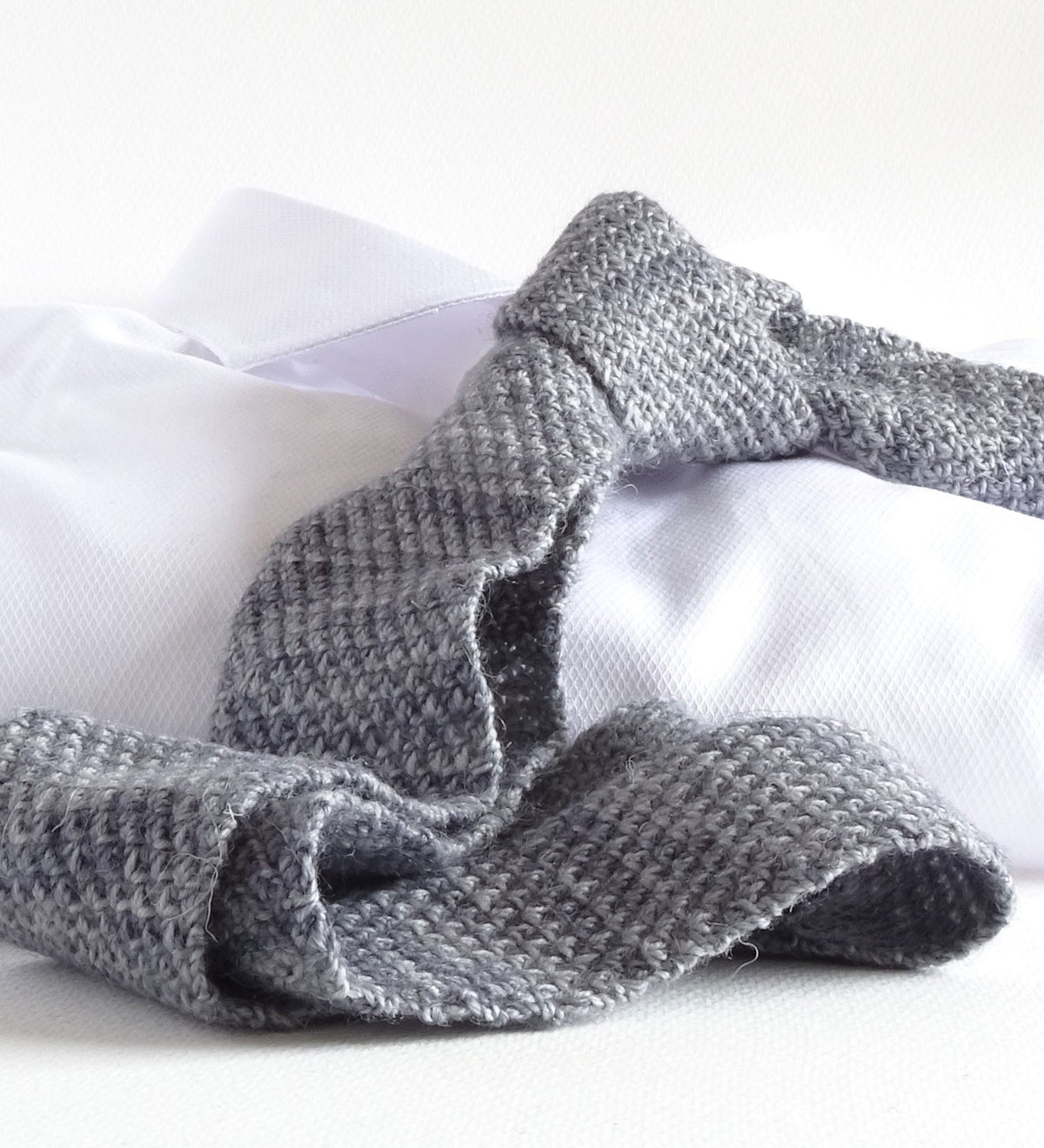 Grey Knitted ties by Penelope Cream
