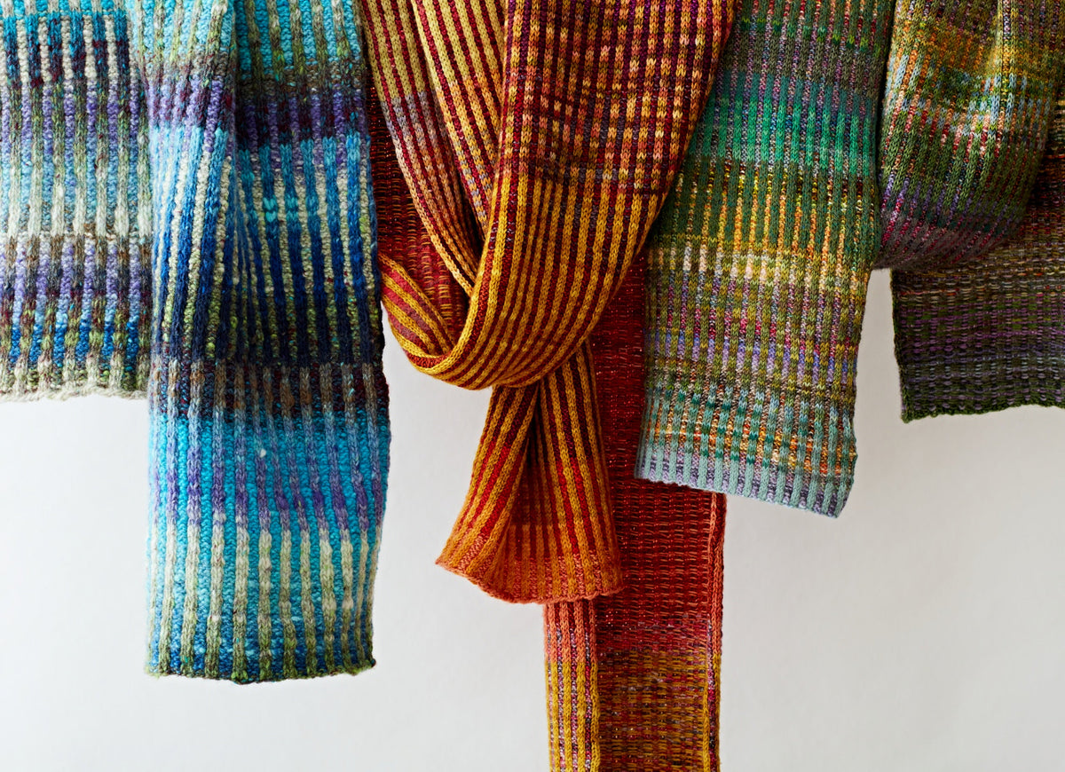 hand knitted wool scarf, designer