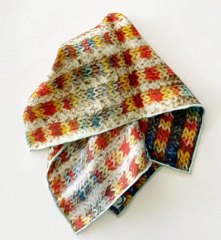 Designer printed silk pocket squares by Penelope Cream