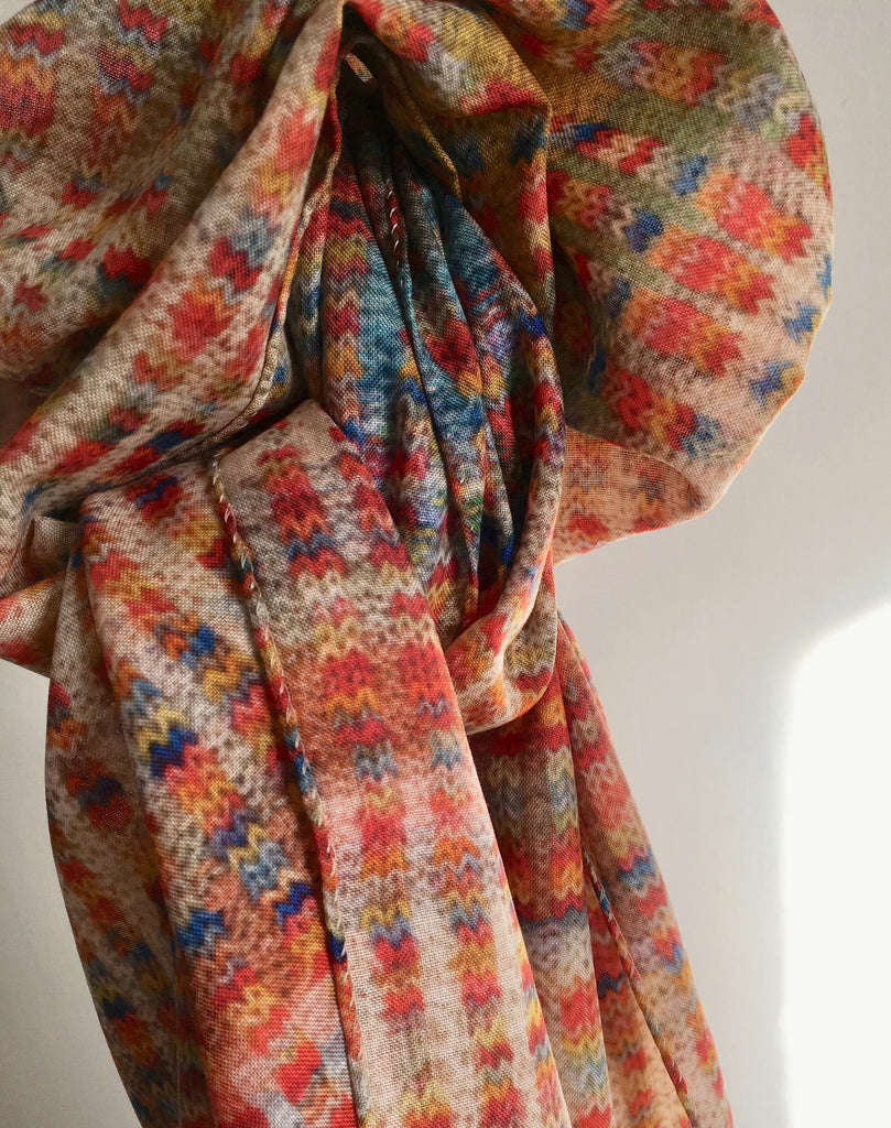 'Knitted' Wool-Silk Scarf - Tumblestone